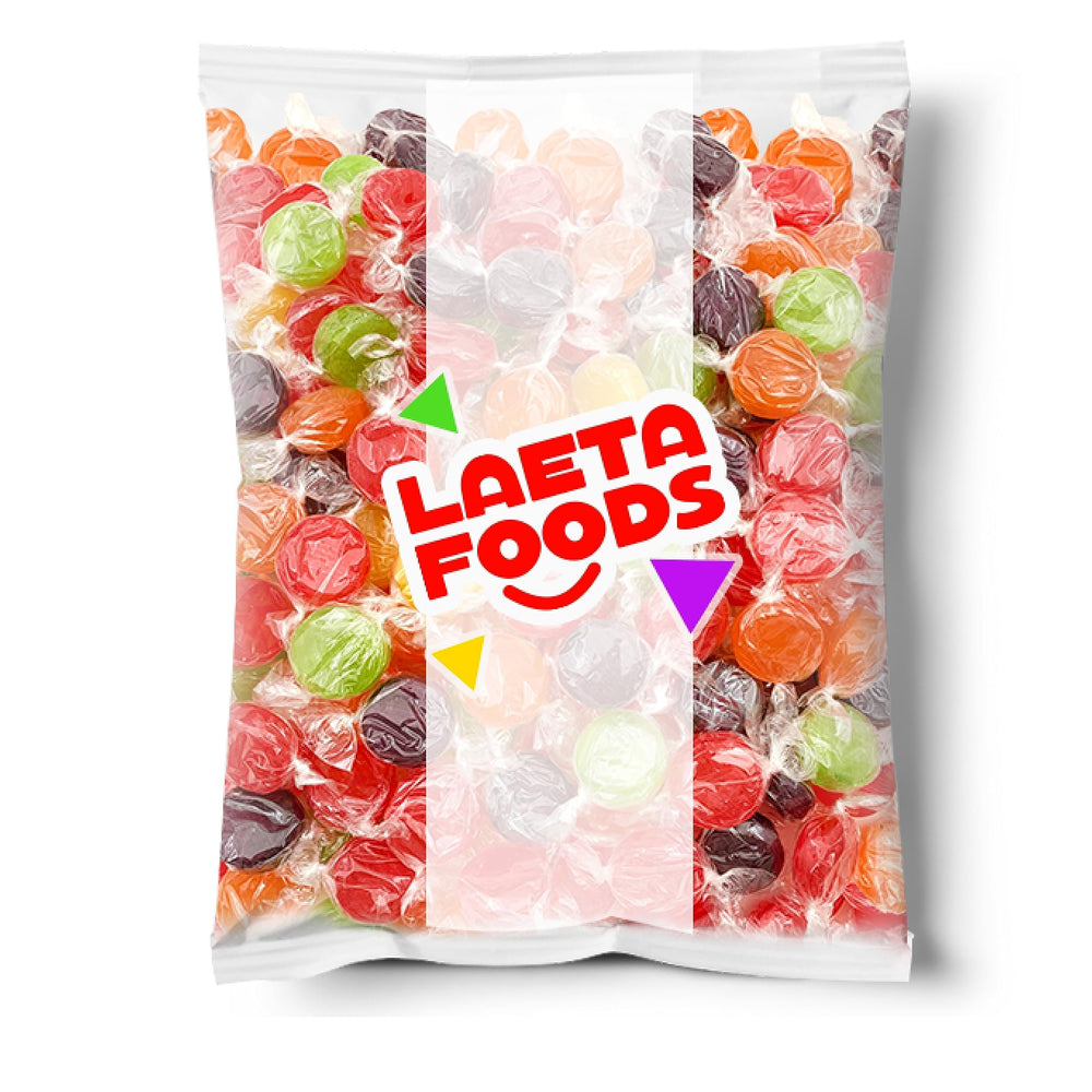 LAETAFOOD individually wrapped candies pour neatly into jars.