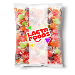 LAETAFOOD individually wrapped candies pour neatly into jars.