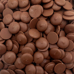 LAETAFOOD Merckens milk chocolate wafers bulk bag for easy coating and decorating.