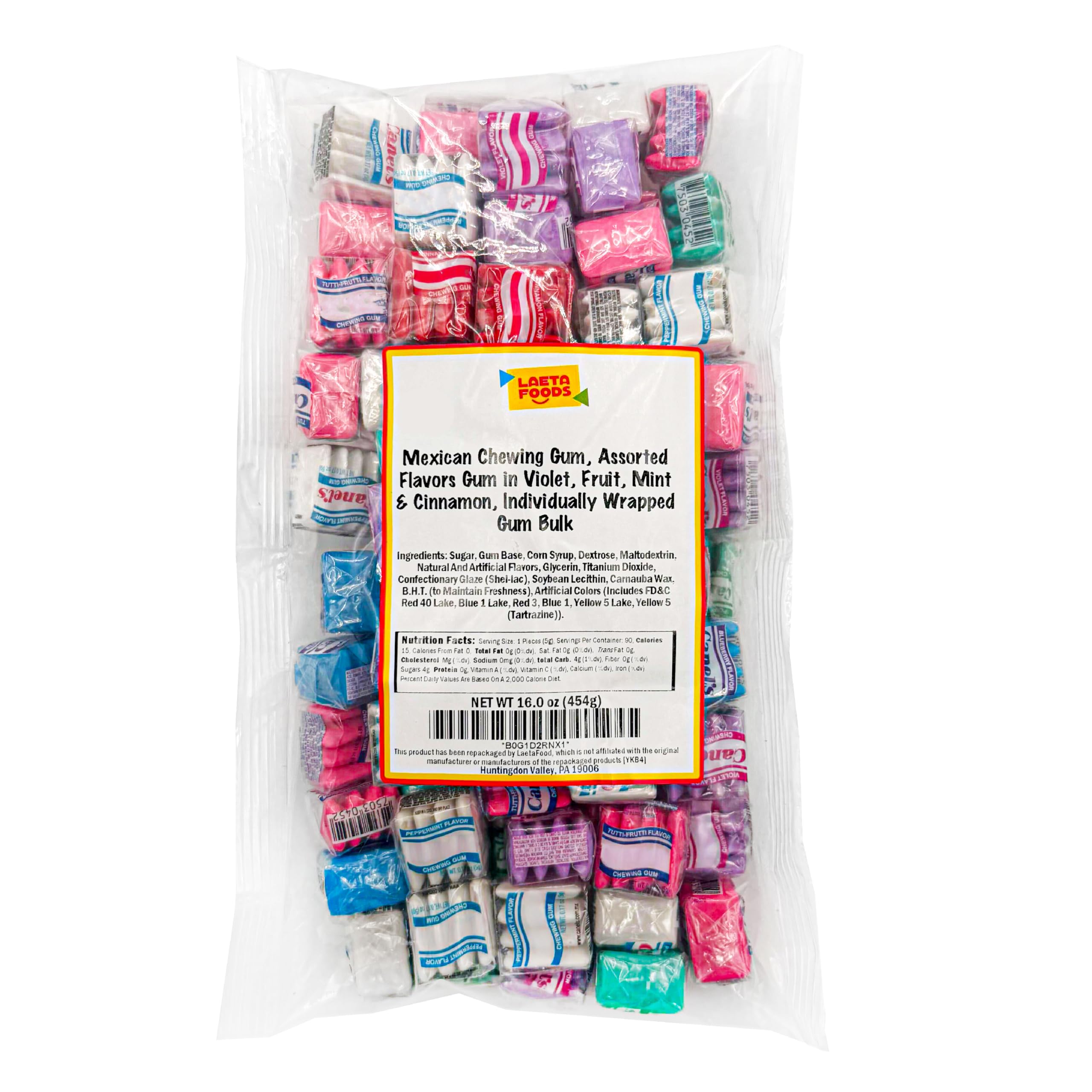 LAETAFOOD Mexican chewing gum variety pack display for shared candy buffets