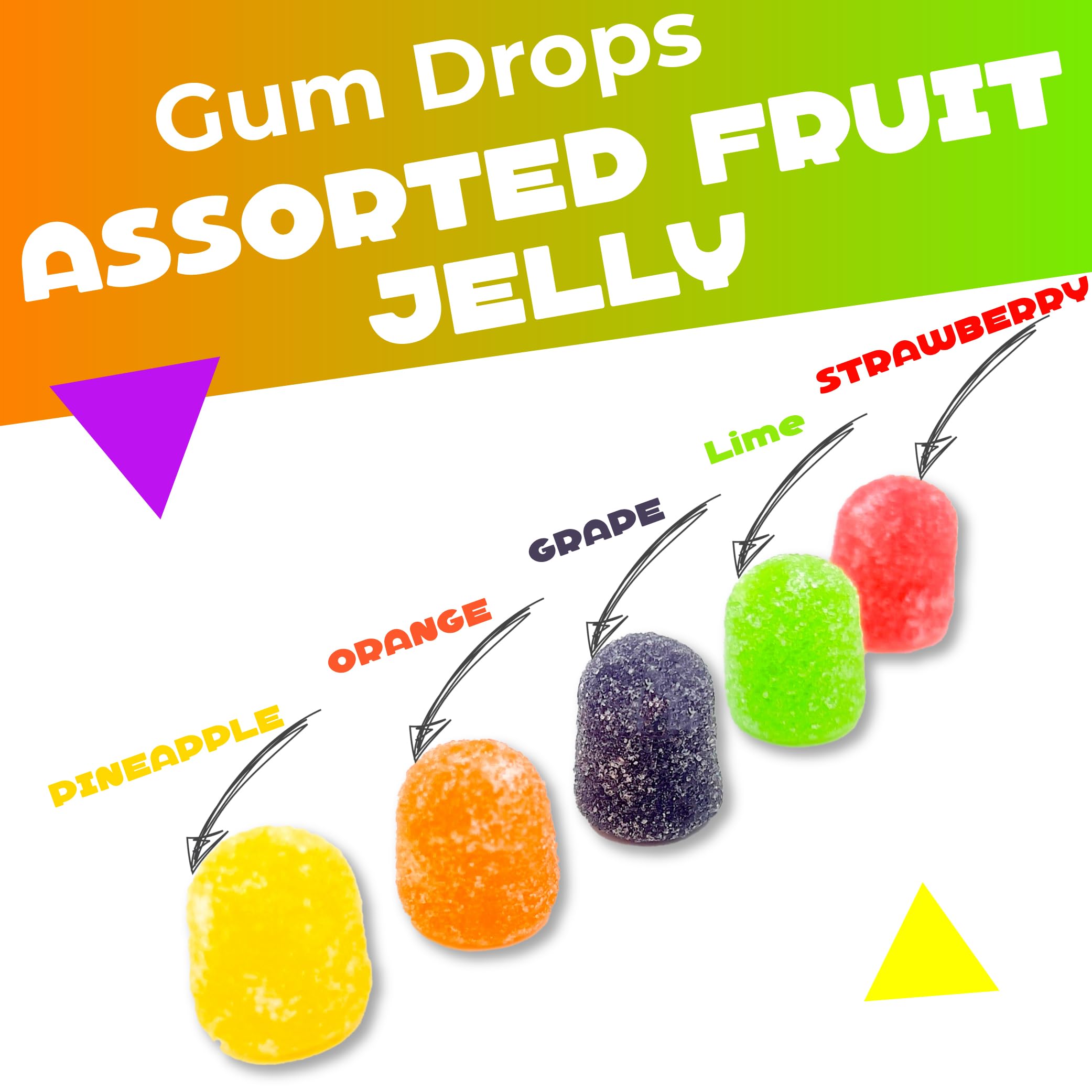 LAETAFOOD Nostalgic gum drops bring classic fruit flavors for a retro-inspired treat.
