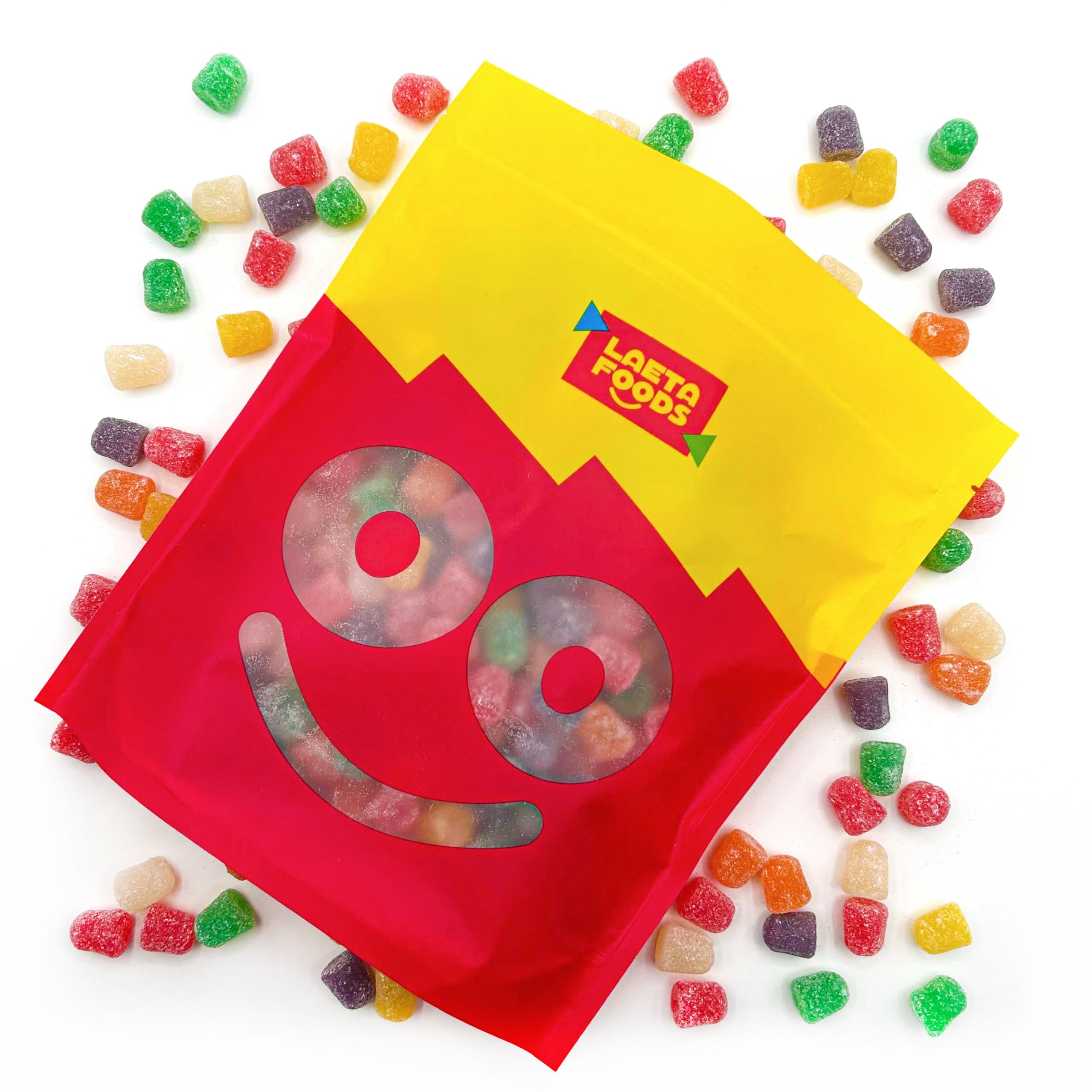 LAETAFOOD Spice Drops Candy spearmint flavor close-up, bright color notes for bowls and crafts.
