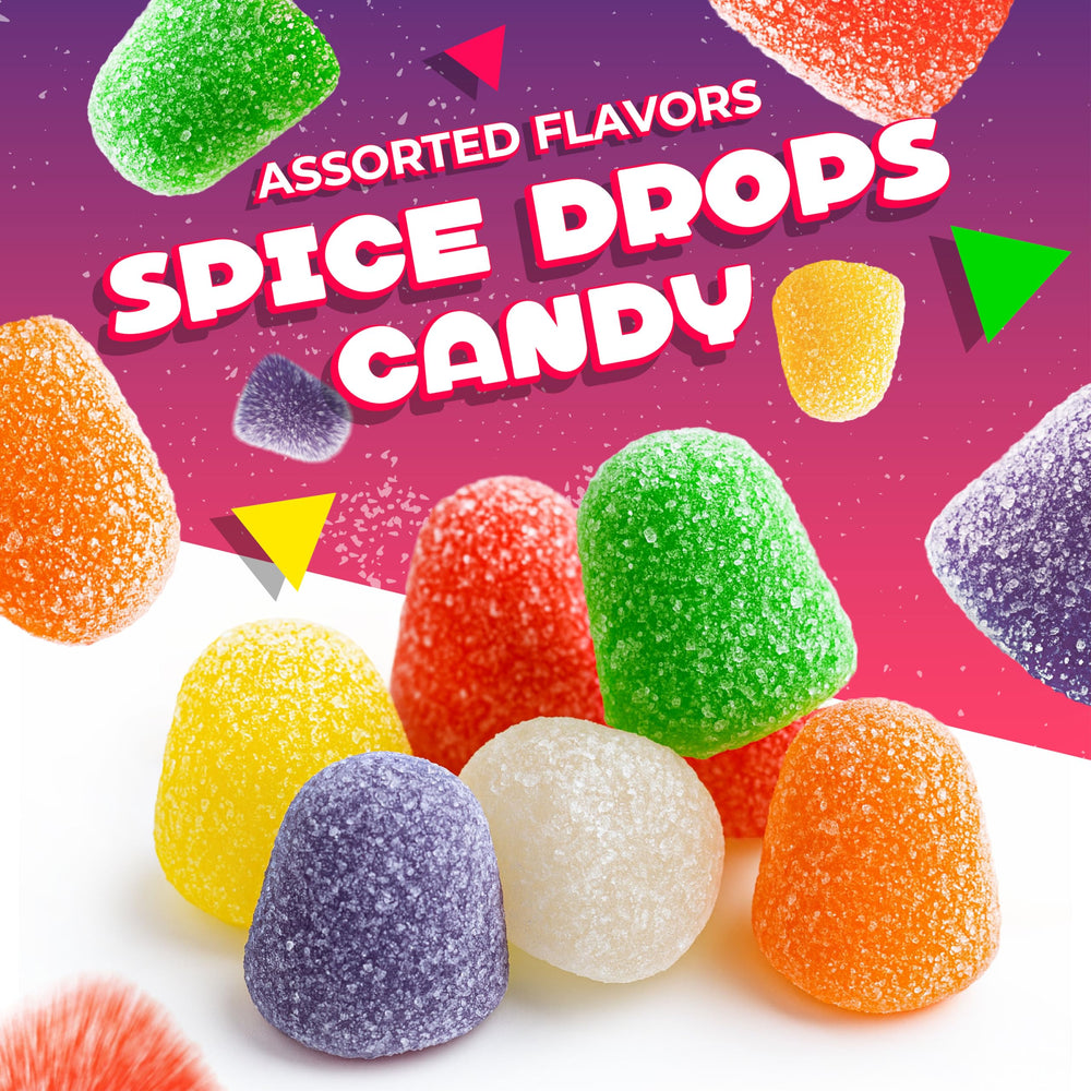 LAETAFOOD Spice Drops Candy wintergreen flavor display; versatile with snacks and festive treats.