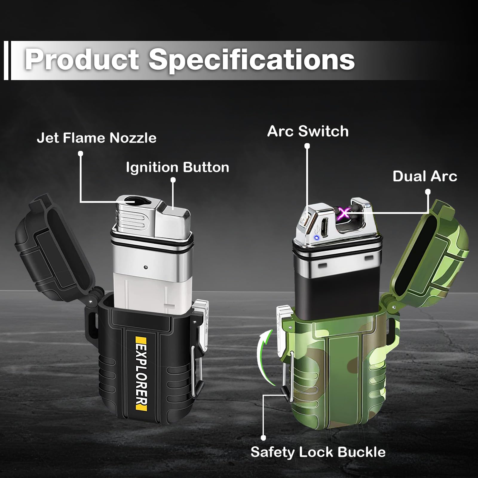 Laffizz refillable butane torch lighter designed for thicker wood flames.