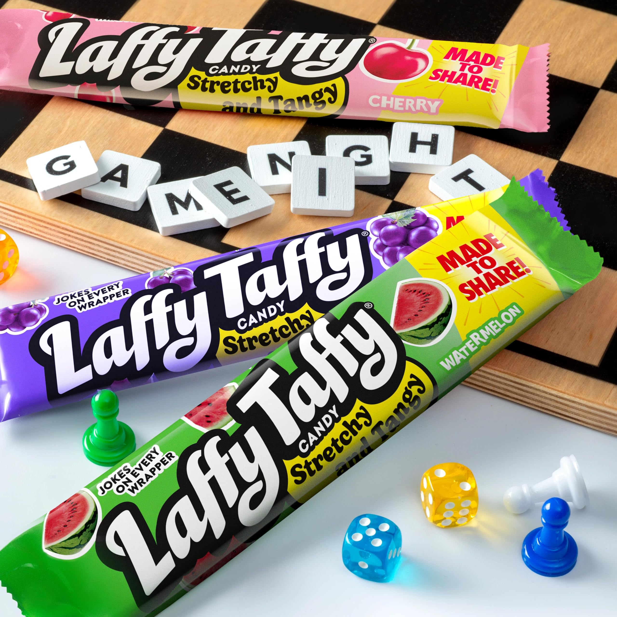 Laffy Taffy foil-wrapped bars, convenient grab-and-go snack