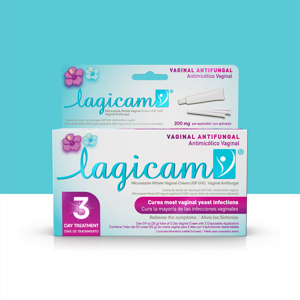 Lagicam V 3-day treatment cream tube for targeted vaginal relief with 4% miconazole
