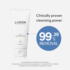 LAGOM Cellup cleanser shows dense bubbles ready to lift impurities.