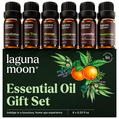 Lagunamoon essential oils set for diffusers enhances ambiance and mood naturally.