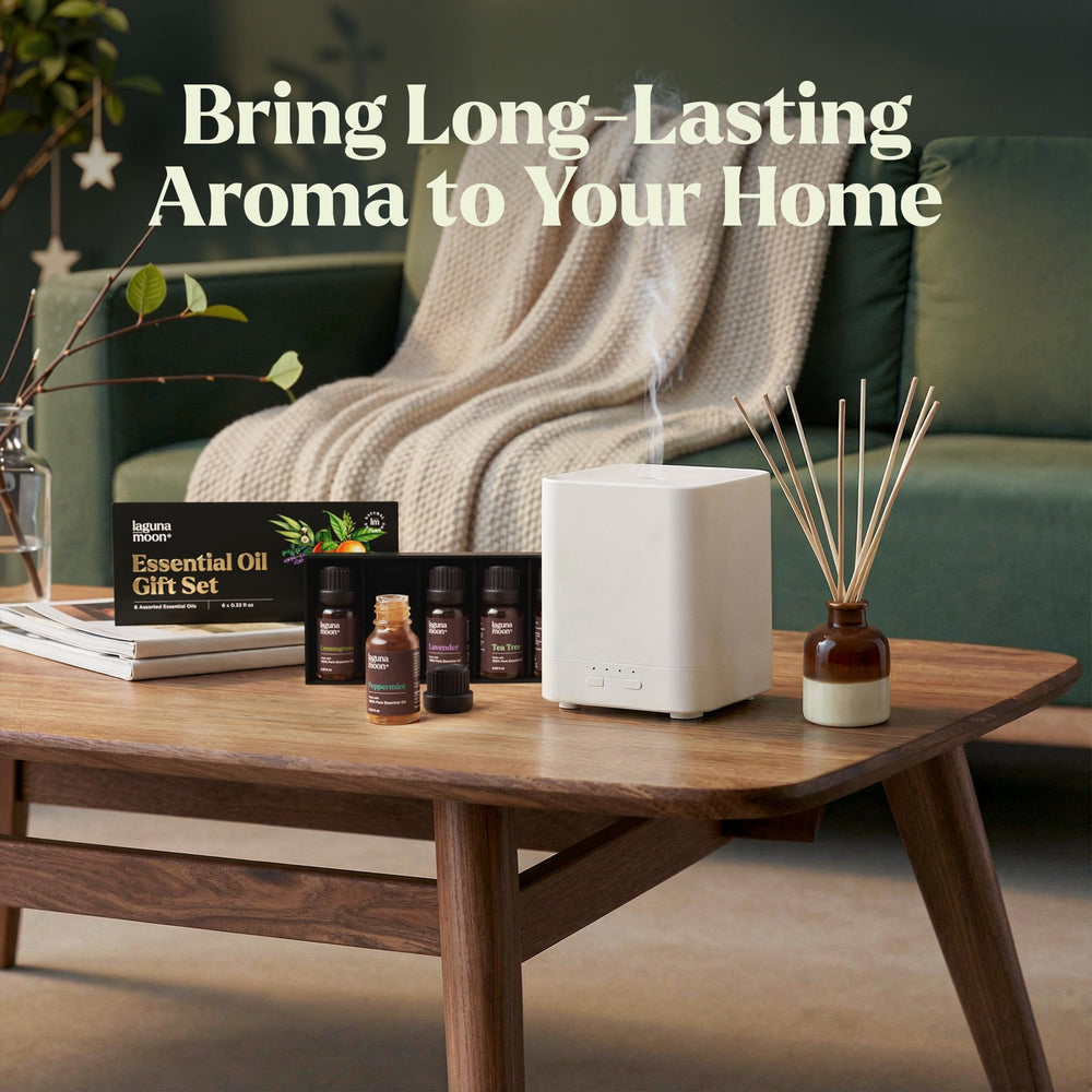 Lagunamoon lavender oil bottle brings soothing fragrance for relaxation and night routines.