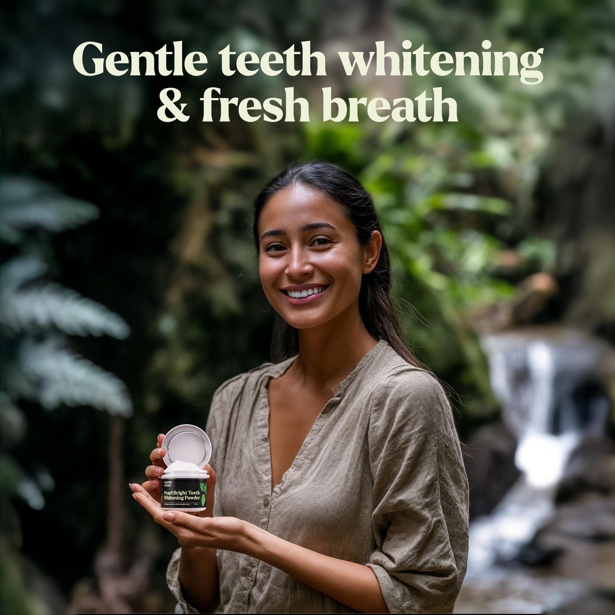 Lagunamoon Teeth Whitening Powder fluoride-free option for gentle whitening.