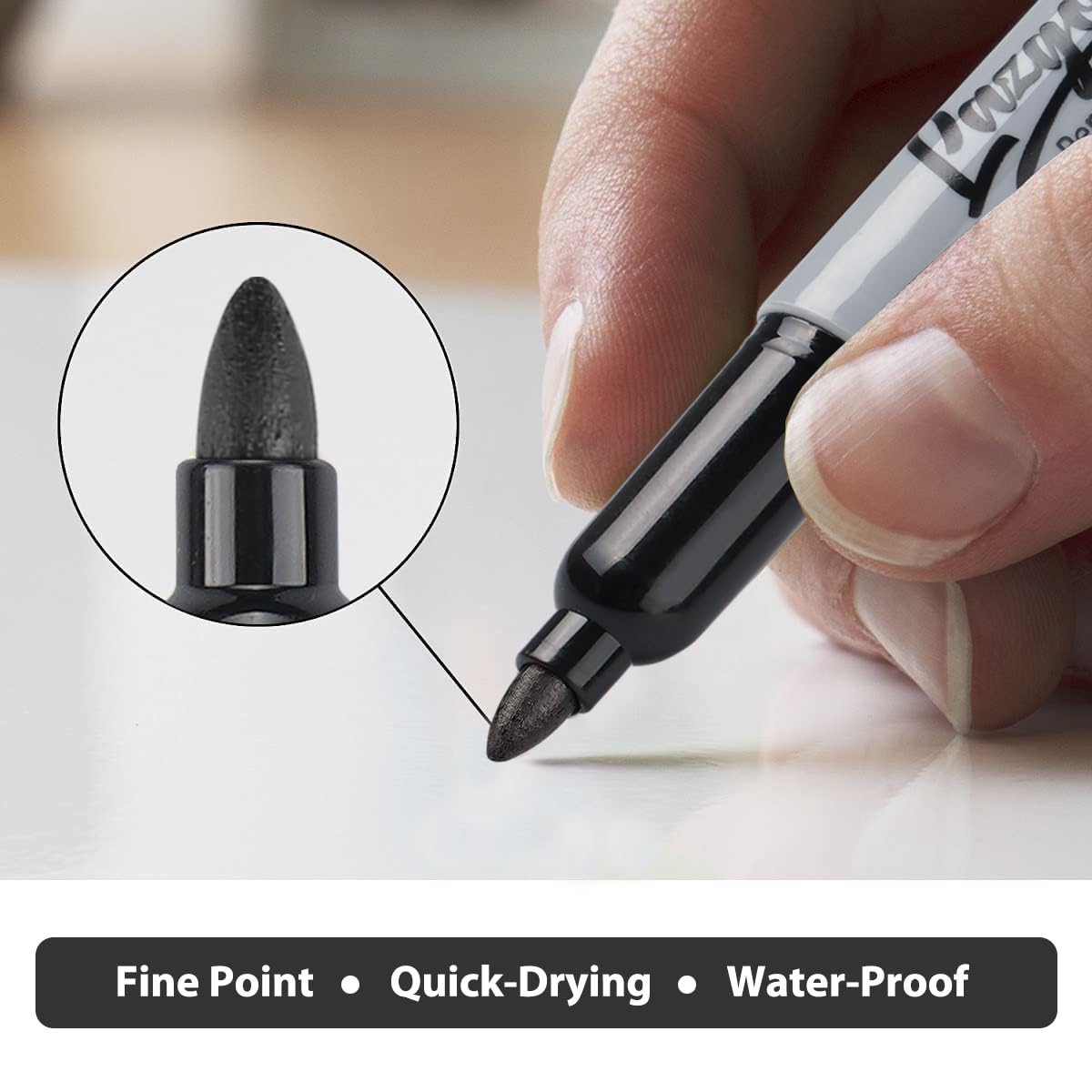 LAZGOL waterproof markers deliver smear-proof ink on many surfaces.