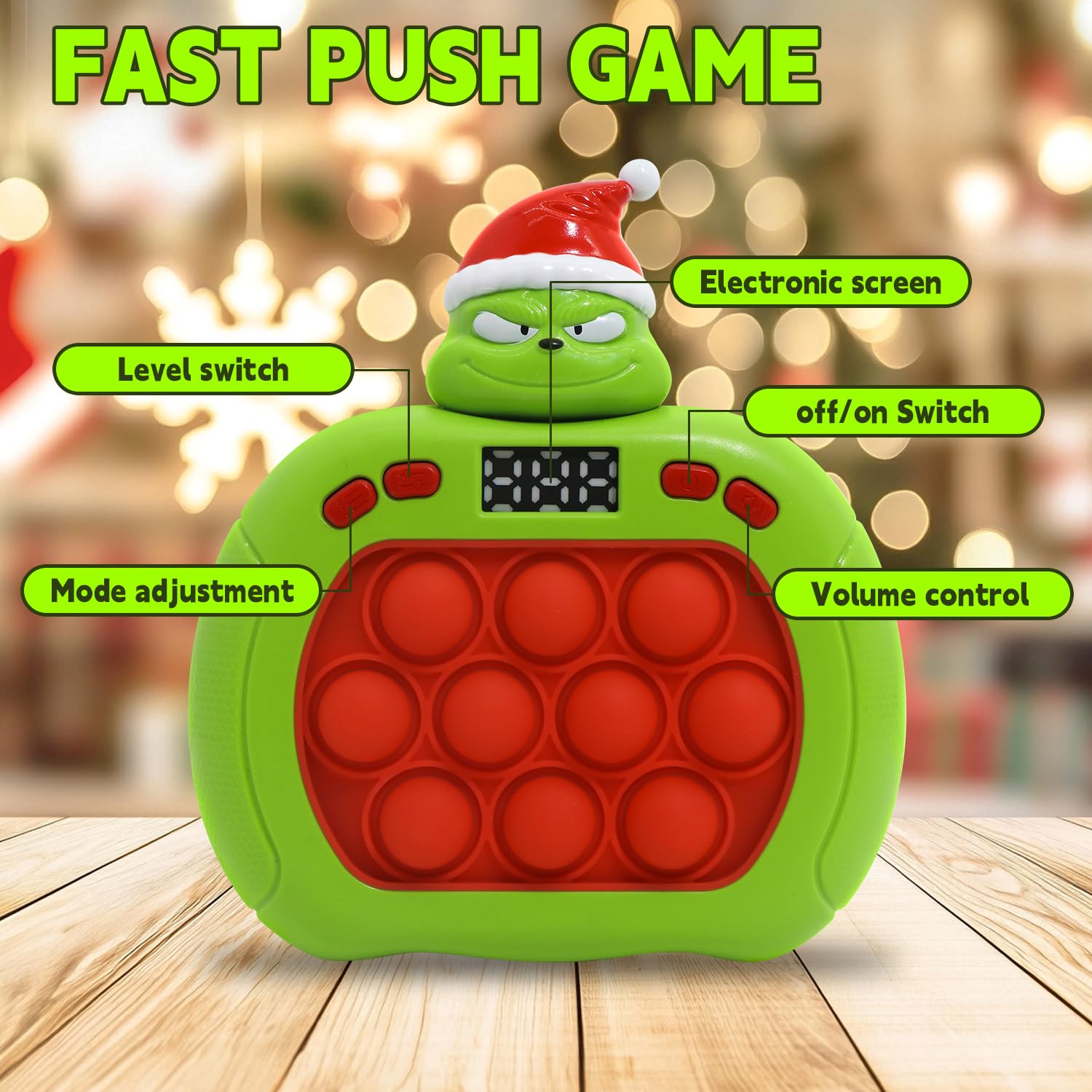LAHAND Quick Push Pop Game LED level screen shows six modes