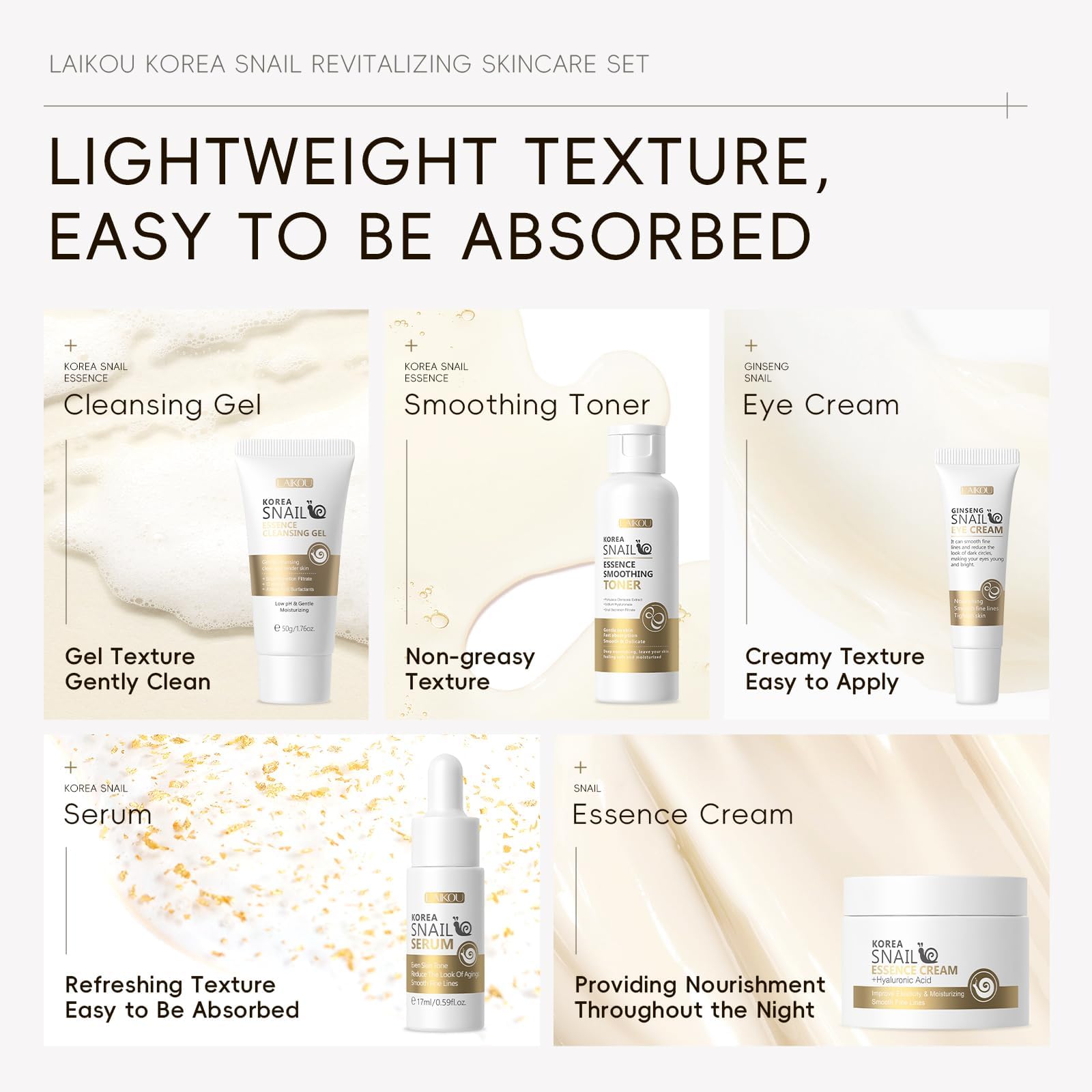 LAIKOU essence cream jar provides rich moisture for day and night.