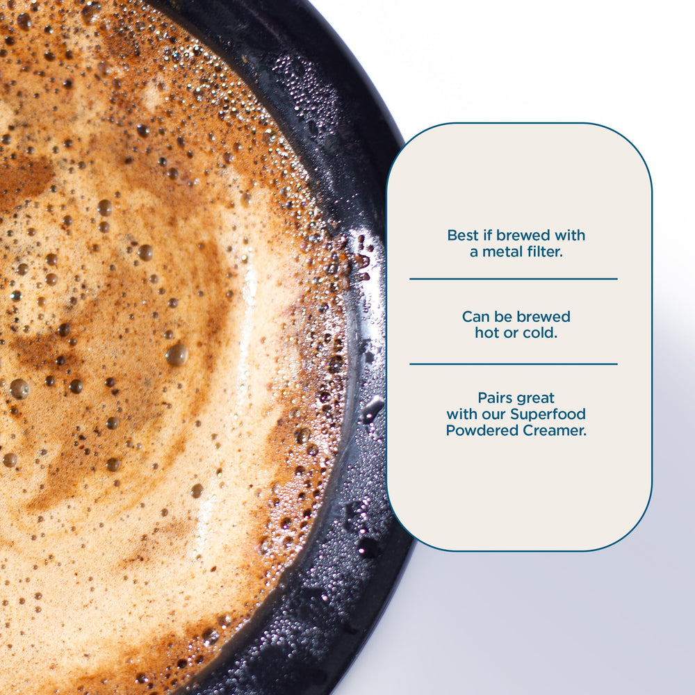 Laird Superfood pour-over setup featuring Peruvian Dark Roast