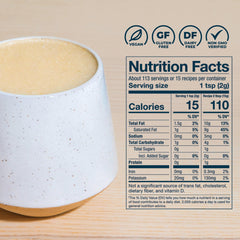 Close-up of coconut milk powder texture in Laird Superfood creamer for smooth blends