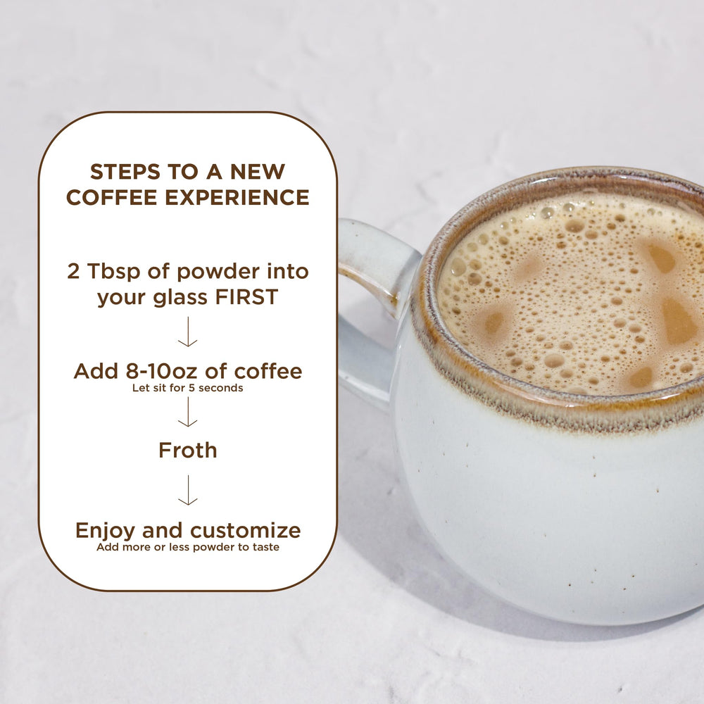 Coconut milk powder foundation provides dairy-free creaminess in coffee