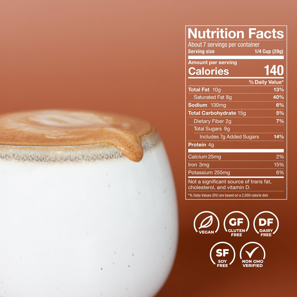 Laird Superfood hot chocolate mug serve with steaming cup for cozy moments.