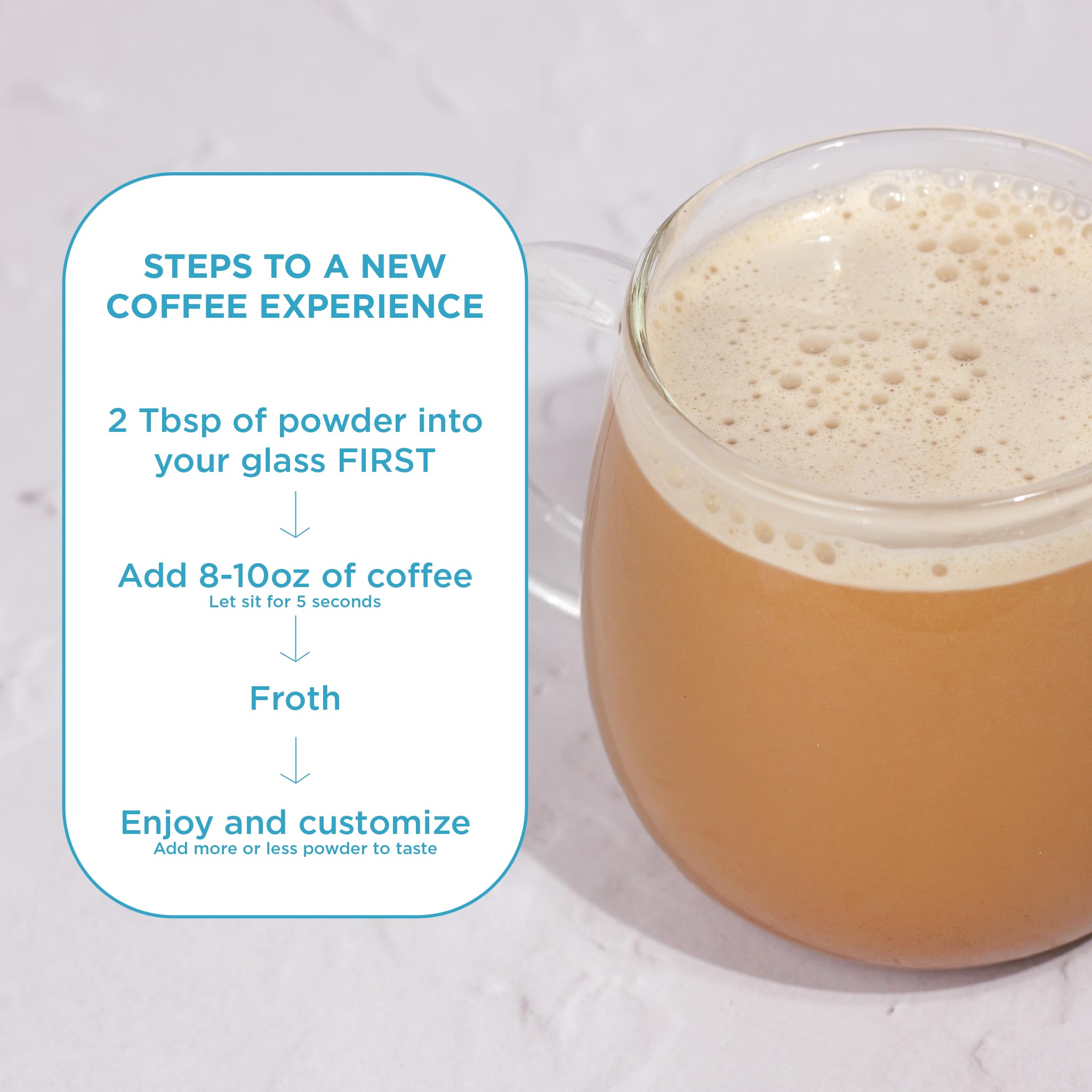 Laird Superfood Vanilla Coconut Creamer glass bottle conveys premium packaging.