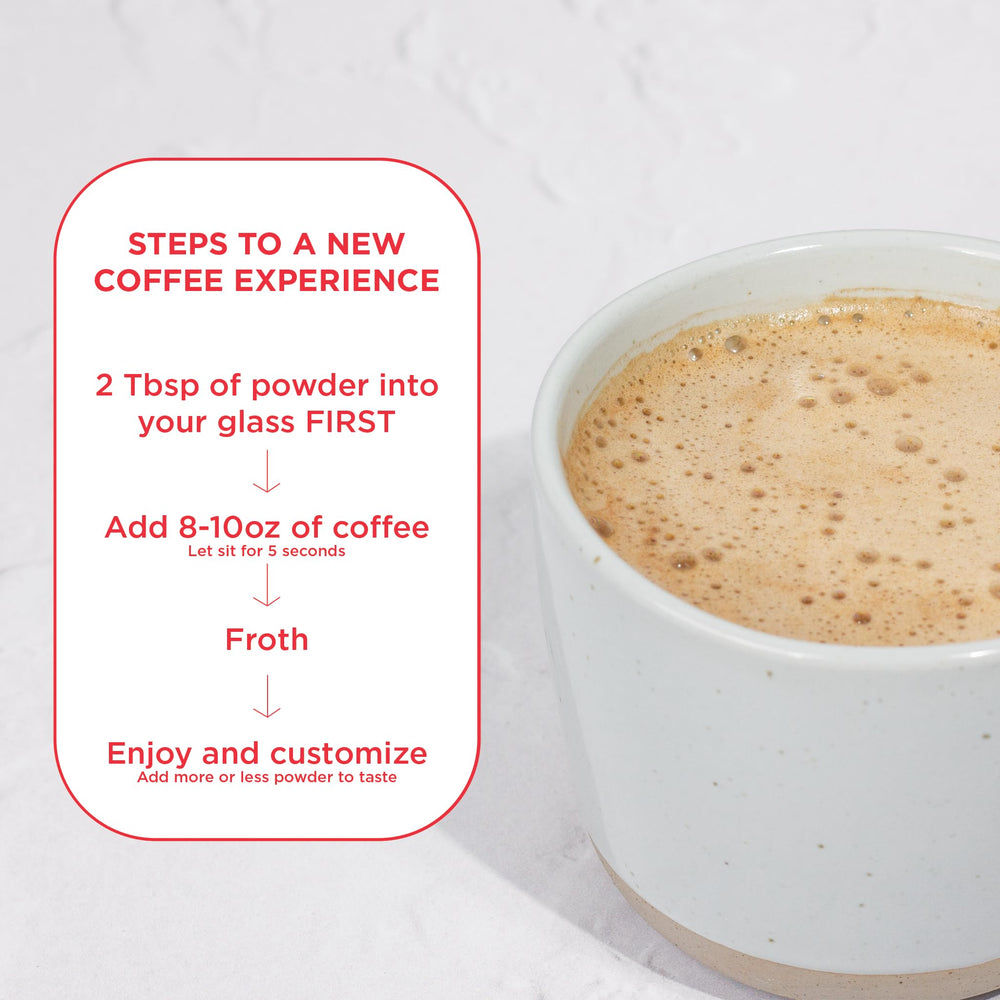 Laird Superfood creamer labeled as vegan, gluten-free, and no fillers on pack.