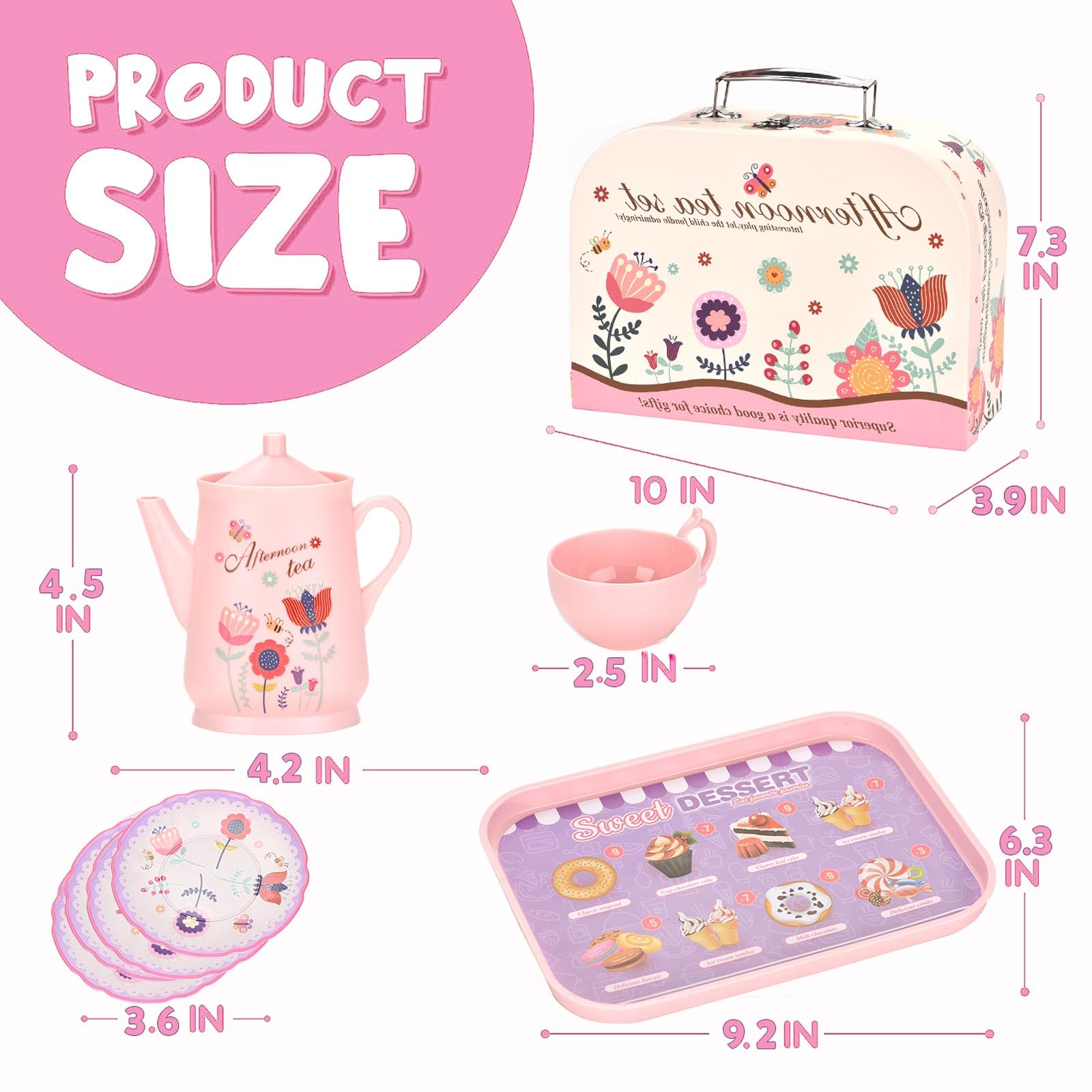 Lajeje kids tea set flower design adds garden-inspired charm to pretend play
