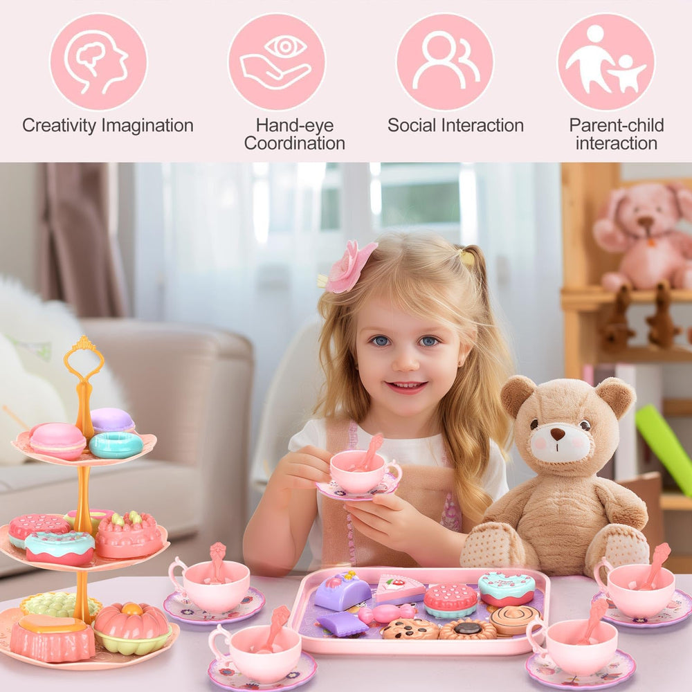 Lajeje kids tea set plates for coordinated pretend meals