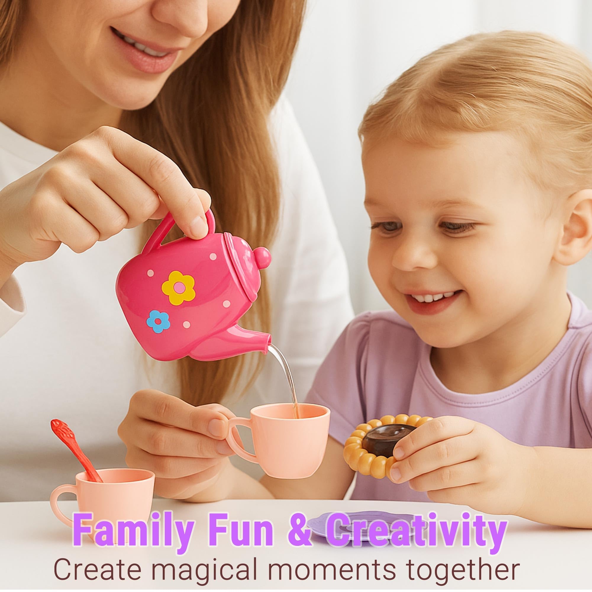 Lajeje toddler cups with easy grip for spill-free pretend play.