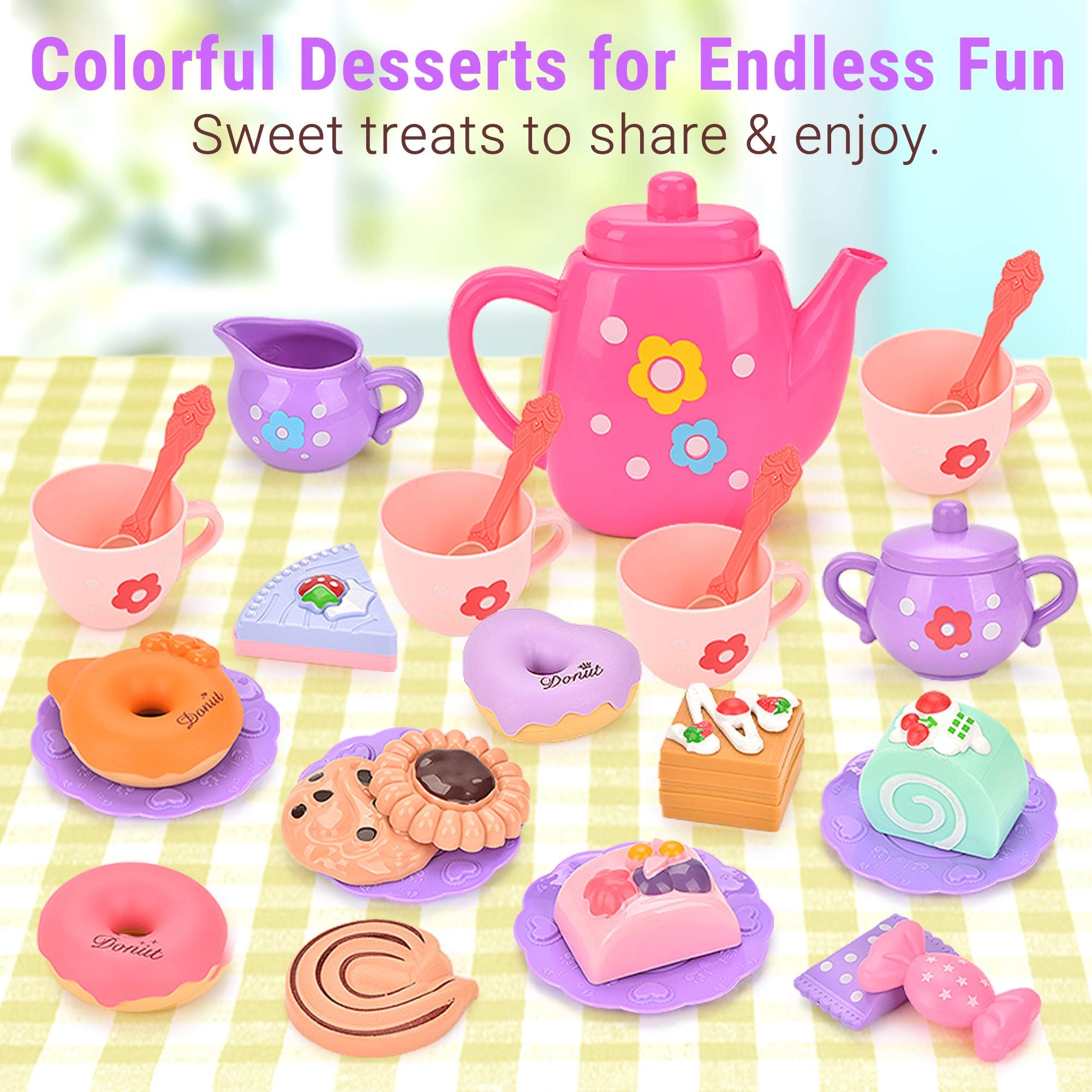 Storage box from Lajeje keeps tea set pieces organized after play.