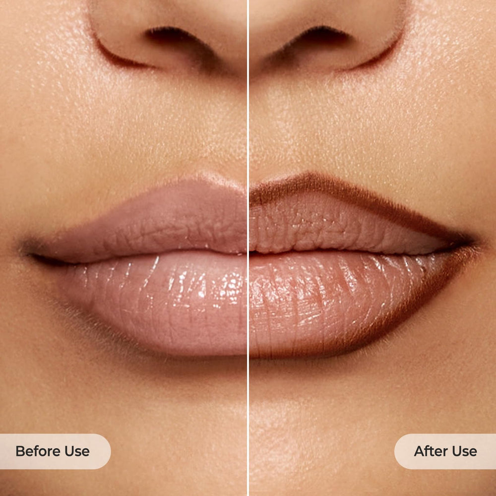 Laka Lip Liner high-pigment swatch on skin indicating vivid, long-lasting color.
