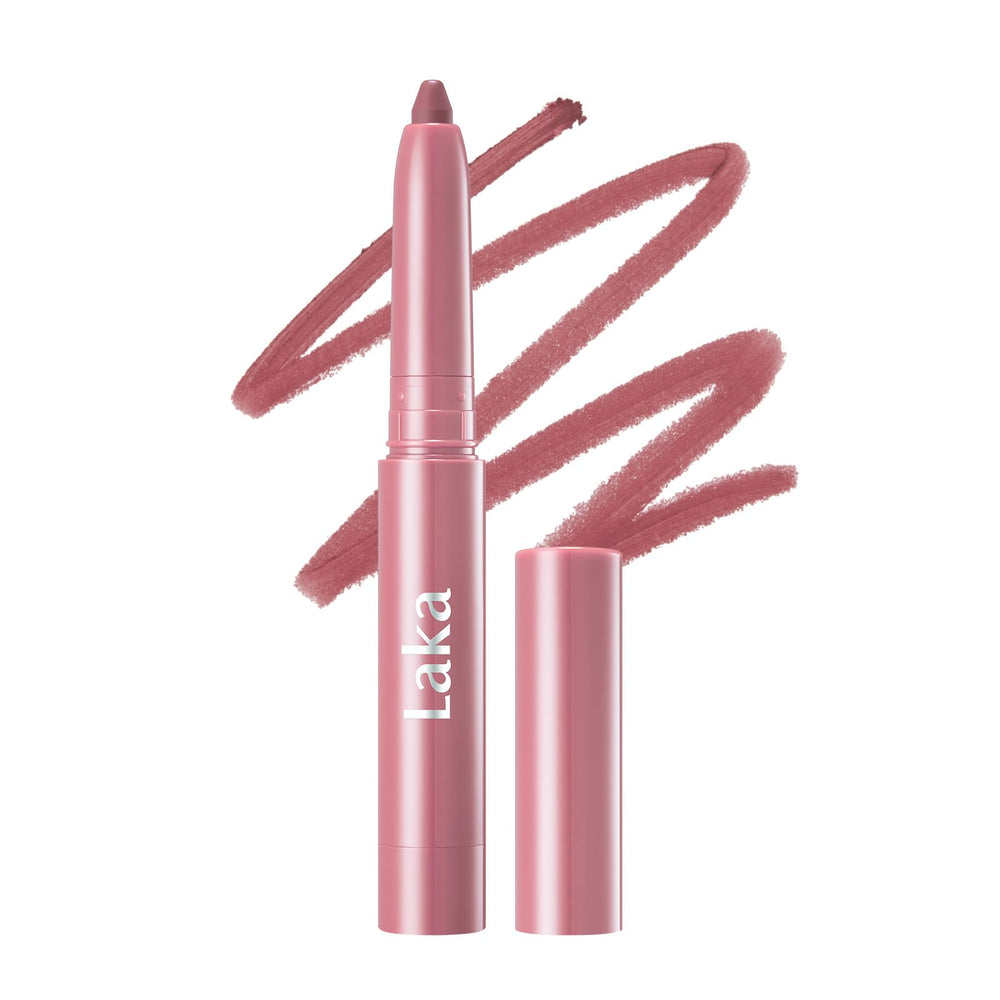 Laka Lip Liner Suede Pink application close-up for precise lip contouring.