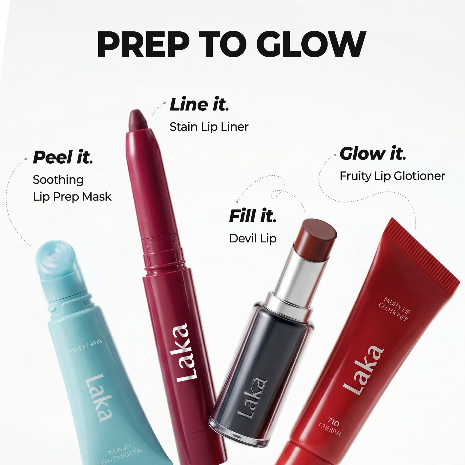 Laka Lip Liner Prep to Glow routine concept image.