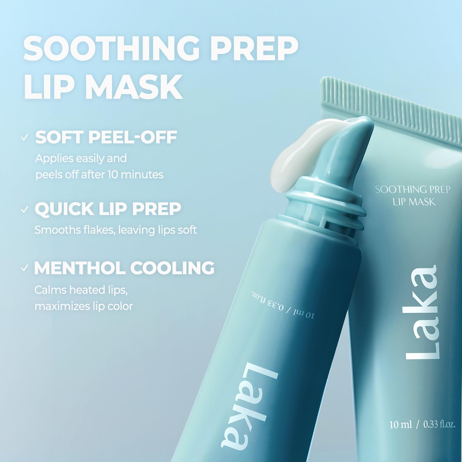 Laka Soothing Prep Lip Mask dual-lock closure ensures hygienic use