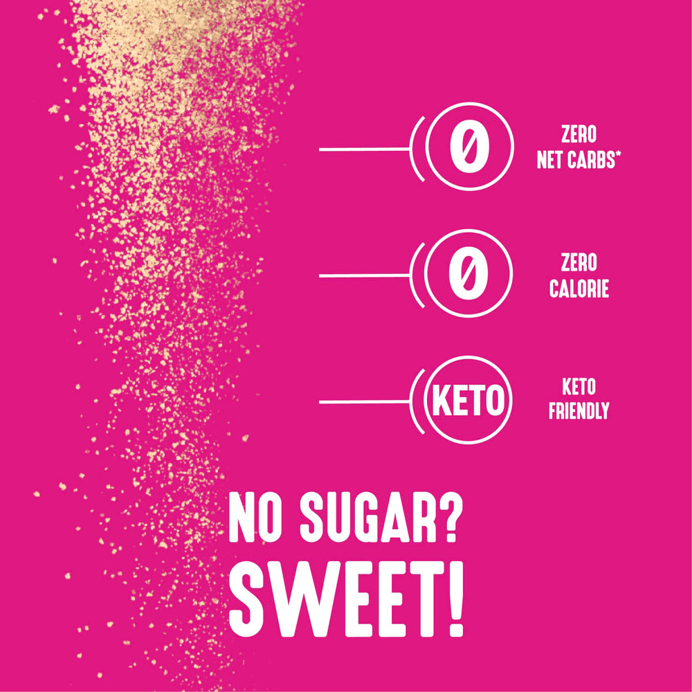 Lakanto brown monk fruit sweetener with coffee depicts keto friendly sweetness