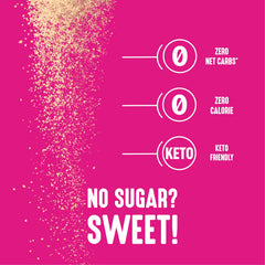 Lakanto brown monk fruit sweetener with coffee depicts keto friendly sweetness