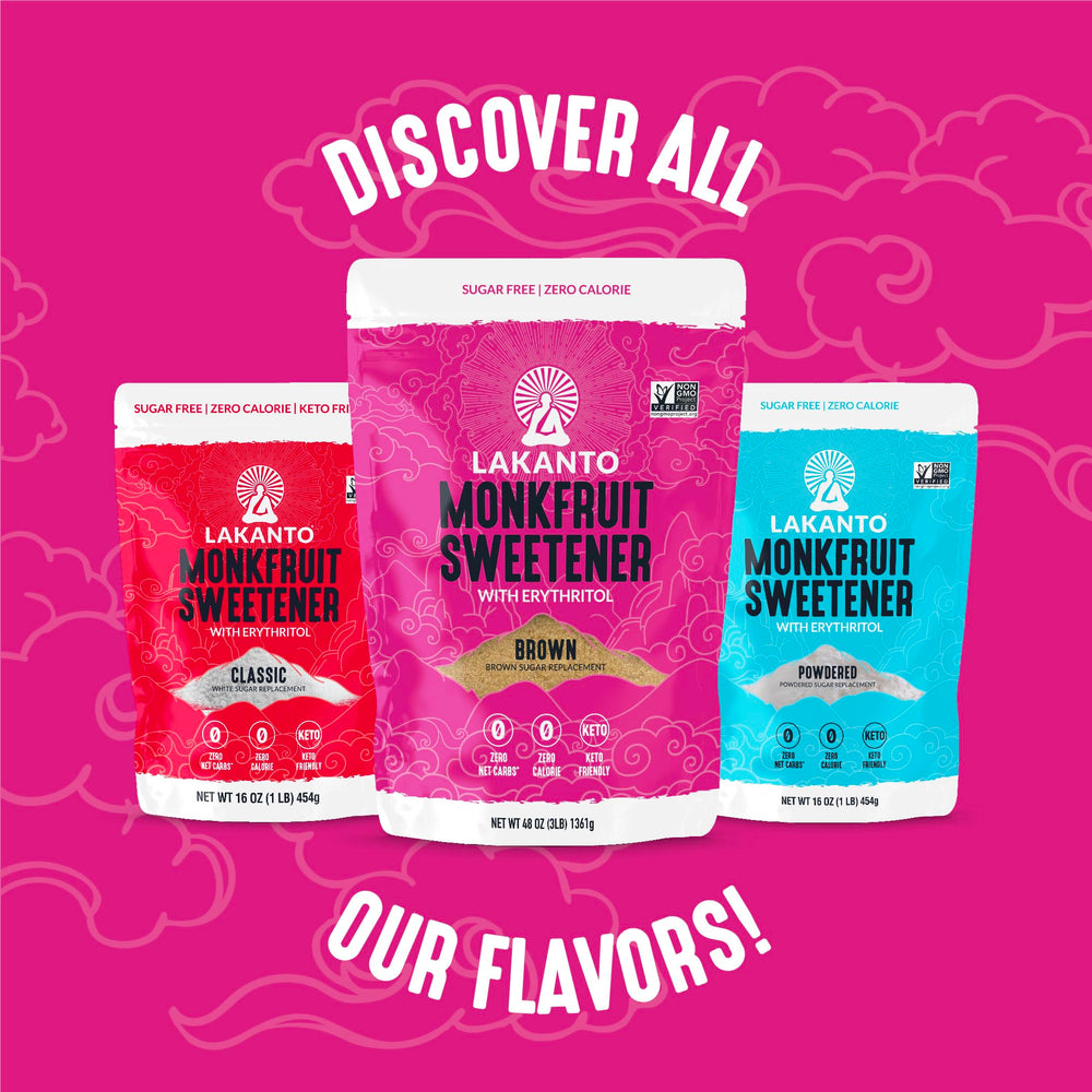 Lakanto packaging communicates vegan, gluten-free sugar replacement benefits