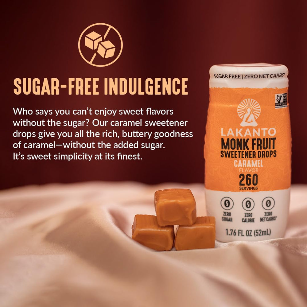 Dessert dish boosted by Lakanto Caramel Drops sugar-free caramel