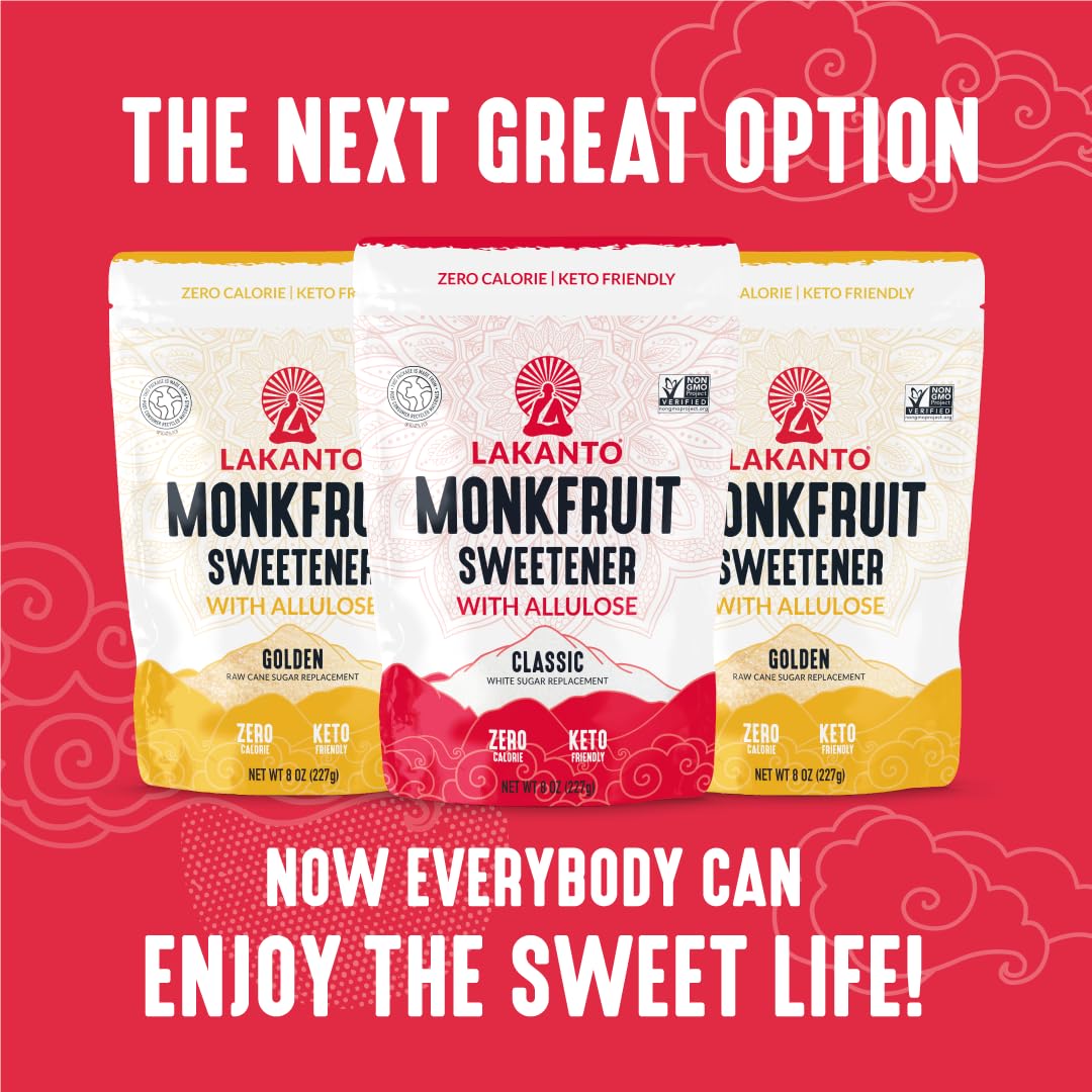 Gluten-free Lakanto sweetener suitable for gluten-free cooking.