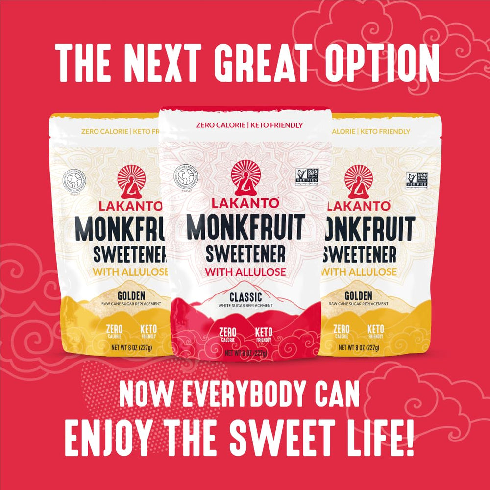 Gluten-free Lakanto sweetener suitable for gluten-free cooking.