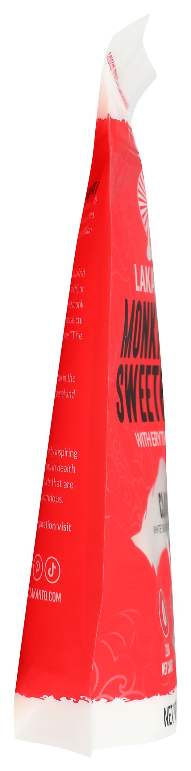 Lakanto Classic Monkfruit Sweetener on pantry shelf showing zero calories claim