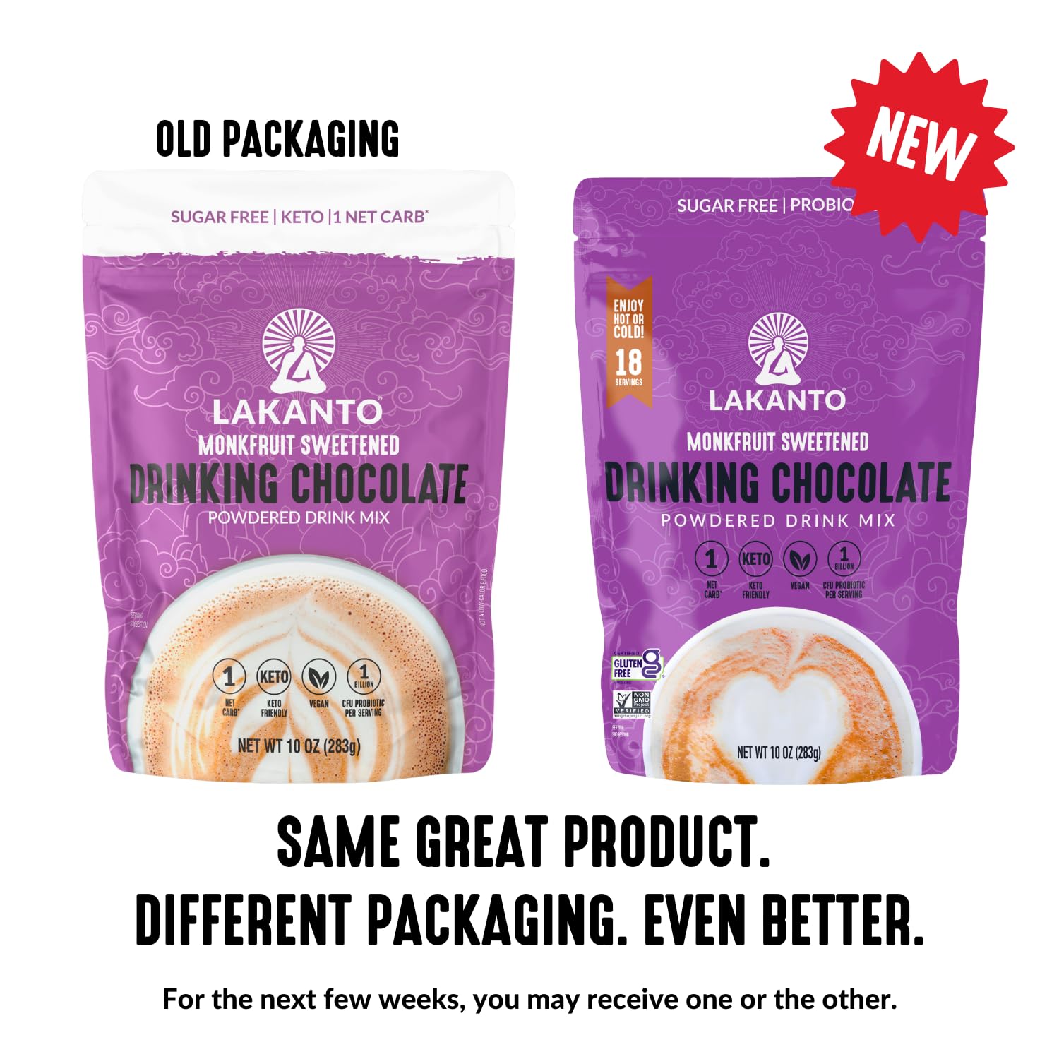 Lakanto hot cocoa in a mug emits cozy scent and rich color.