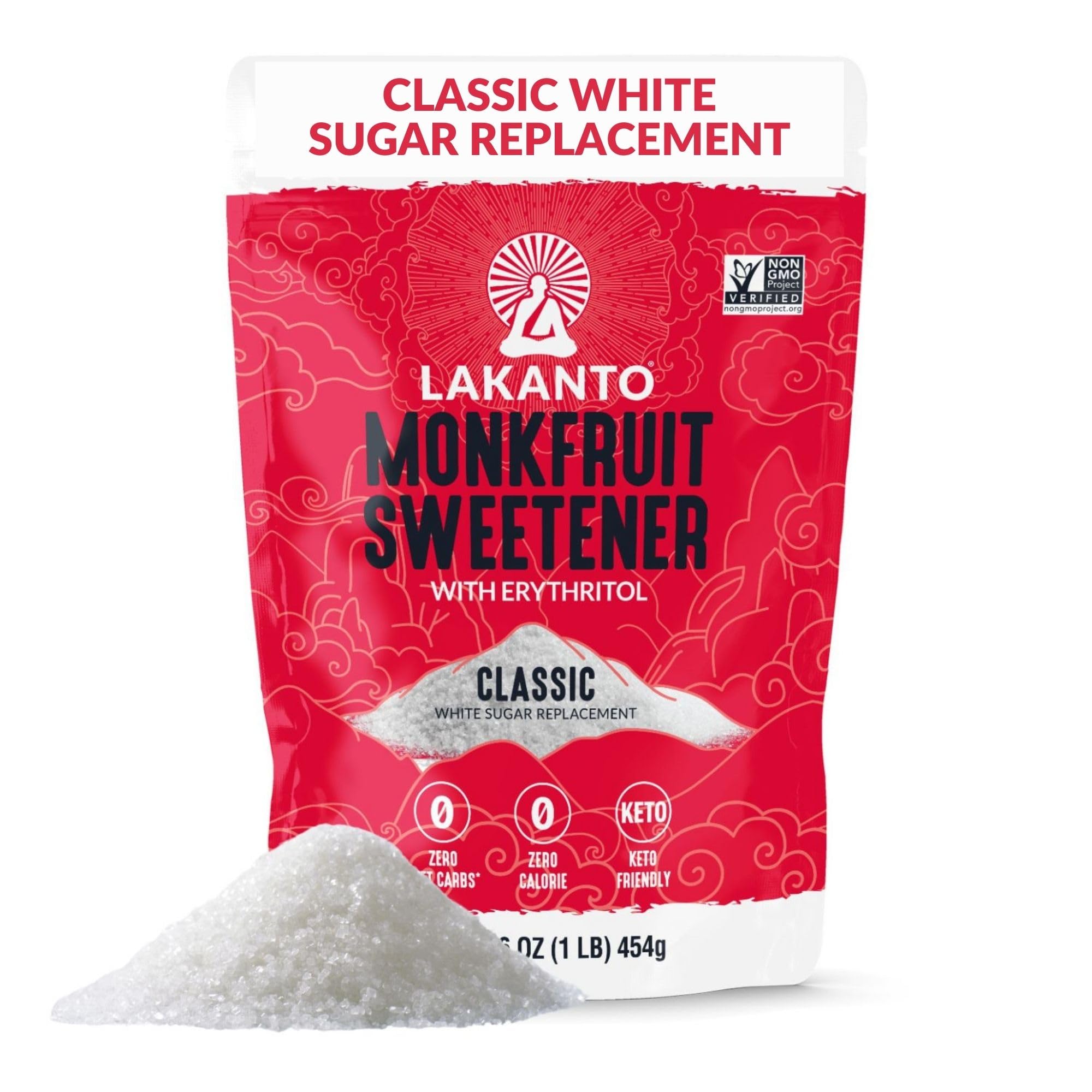 Lakanto Monk Fruit Sweetener bottle pour for beverages and everyday use.