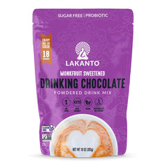 Lakanto original drinking chocolate tub ready for keto friendly indulgence.