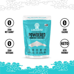 Lakanto powdered monk fruit sweetener in baking dough for cookies.