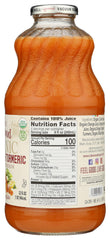 Lakewood carrot-ginger-turmeric juice bottle side highlights organic freshness for on-the-go sipping.