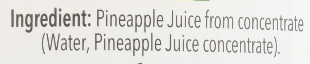 Lakewood Pineapple Juice label closeup shows authentic branding