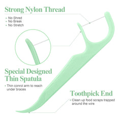 Lakeyface orthodontic flossers for kids make flossing around braces easy.