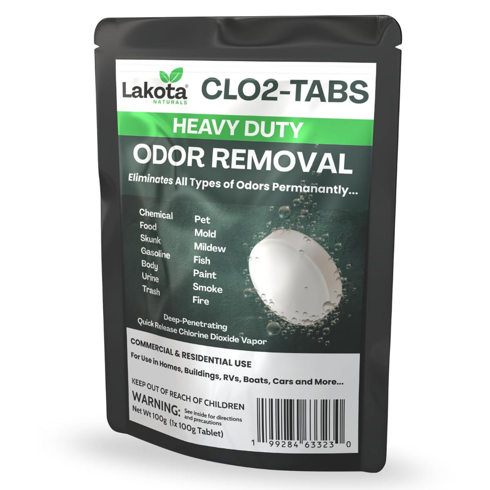 Lakota Naturals chlorine dioxide fogger kit activation for fast odor elimination in cars.