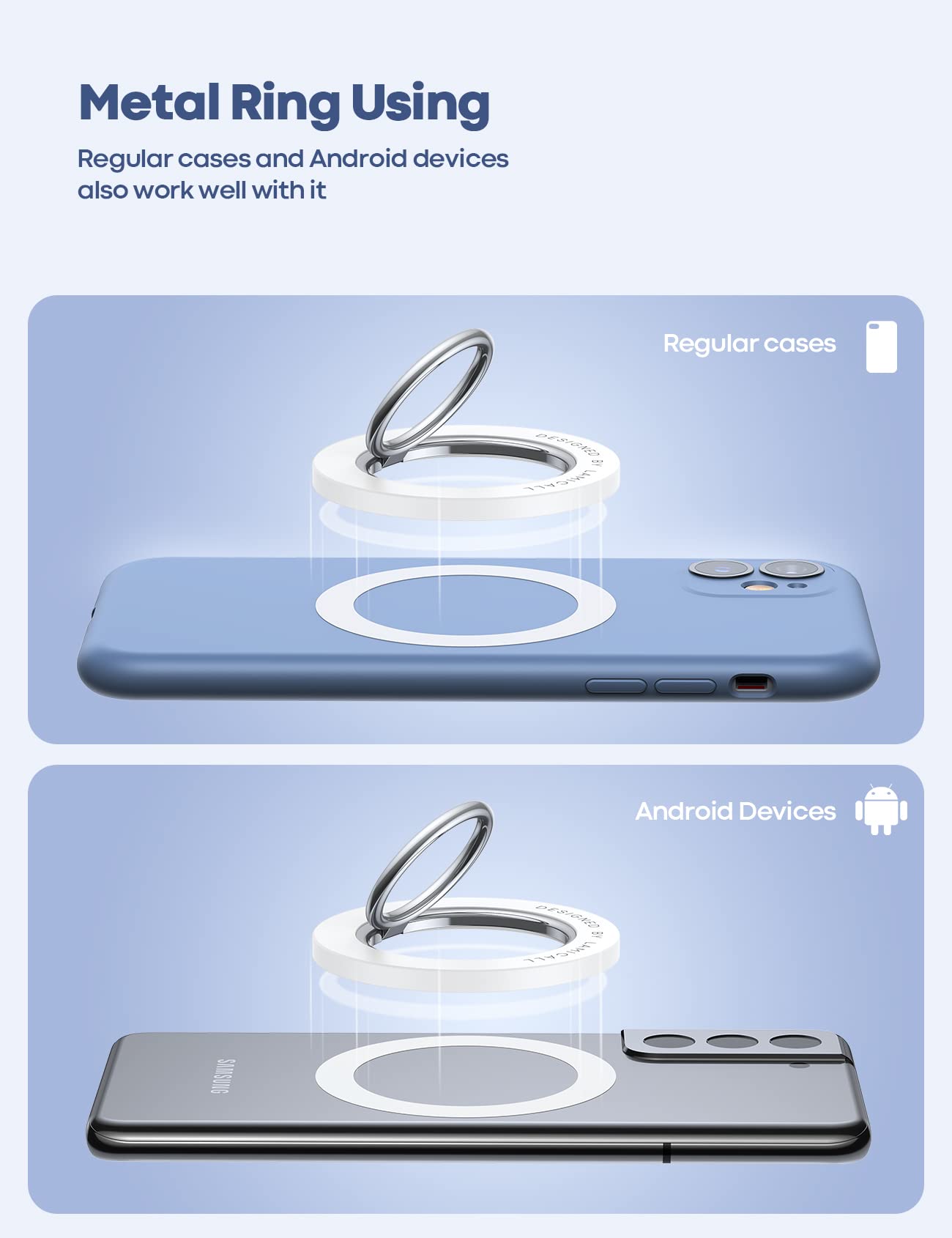 Magnetic car mount compatibility keeps phone steady while driving