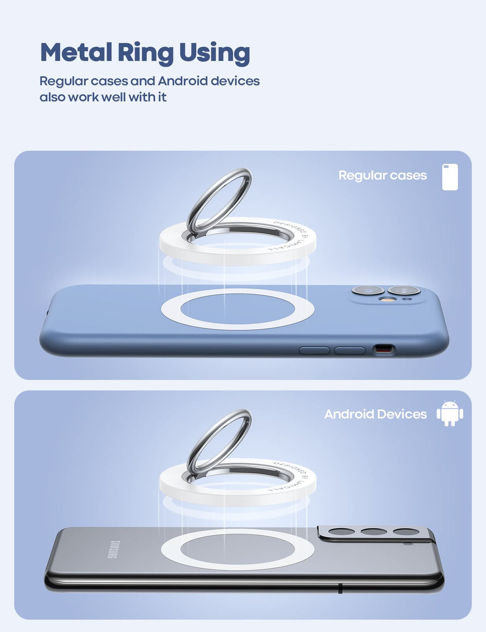 Magnetic car mount compatibility keeps phone steady while driving