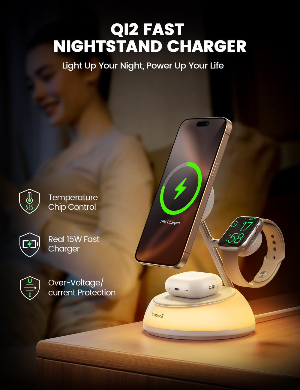 Lamicall non-slip silicone base for secure charging
