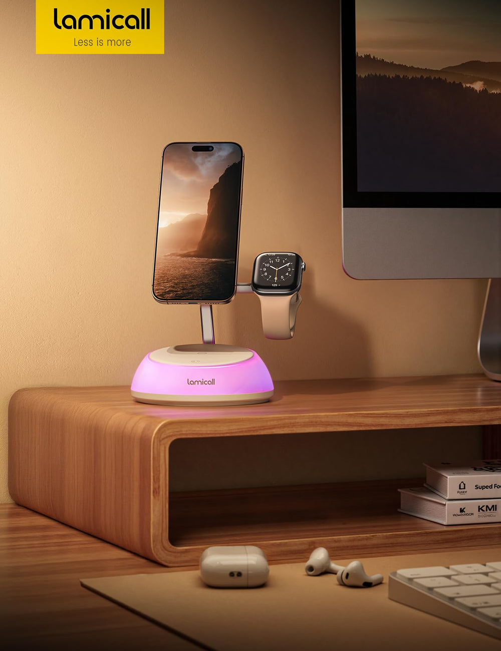 Lamicall package includes 30W adapter and 5 ft USB-C cable